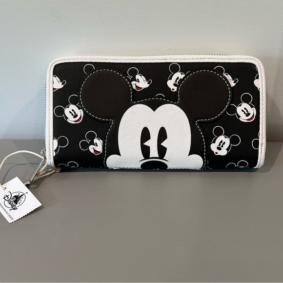 Loungefly Disney Parks Mickey Mouse Black and White Wallet - Picture 4 of 5